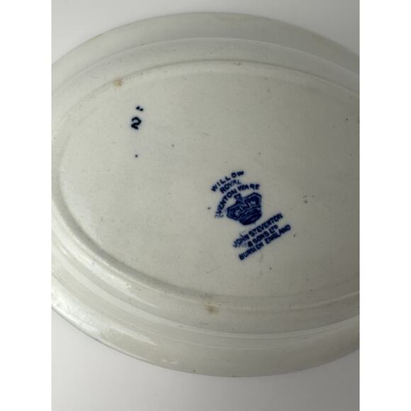 1920s Royal Venton Ware England Blue Willow Serving Bowl 8 1/2" x 6 5/8" - Picture 5 of 7